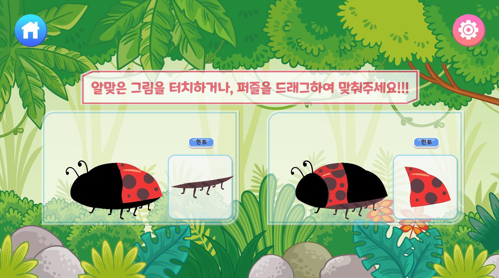 곤충 조각 맞추기